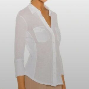 James Perse Ecru Cotton Slub Shirt Size 3